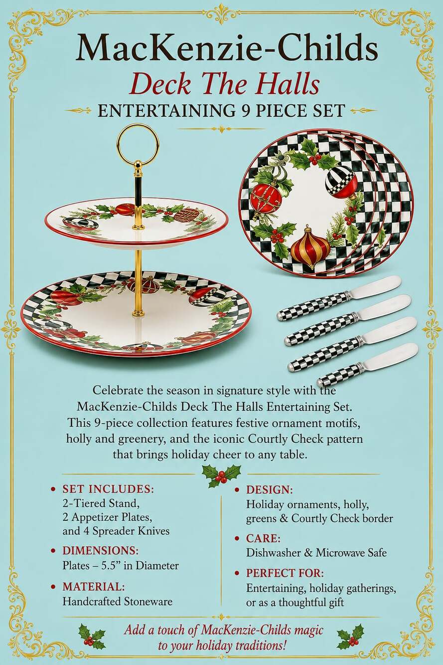 MacKenzie-Childs Deck The Halls Entertaining 9-Piece Set